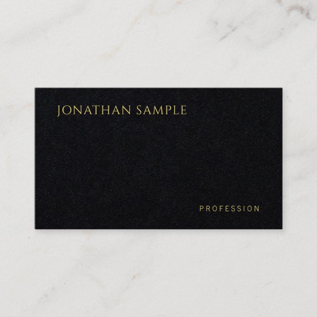 Modern Elegant Minimalist Template Premium Black Business Card (Front)