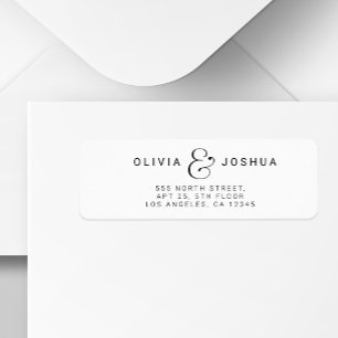 Modern elegant minimalist wedding return address