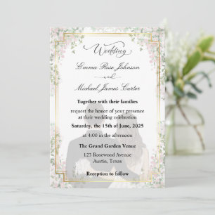 Modern Elegant Minimalist Wedding Script Font Invitation