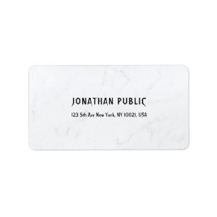 Modern Elegant Minimalist White Marble Template Label