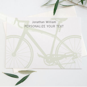 Modern Elegant Minimalistic Bicycle Green Personal Stationery