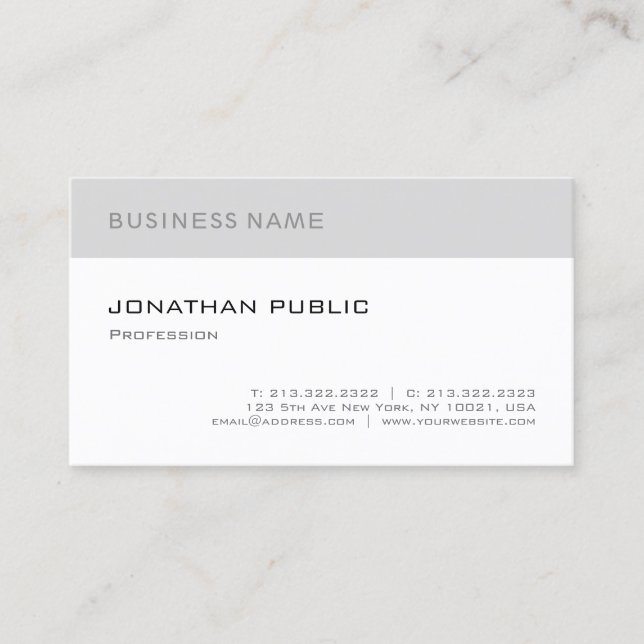 Modern Elegant Minimalistic Design Professional Business Card (Front)