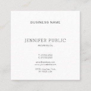 Modern Elegant Minimalistic Design Trendy Plain Square Business Card
