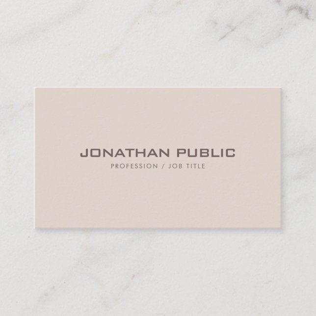 Modern Elegant Minimalistic Professional Plain Top Business Card (Front)