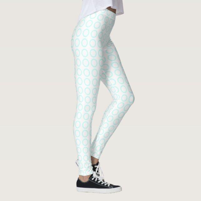 Modern Elegant Mint Green White Colours Template Leggings (Right)