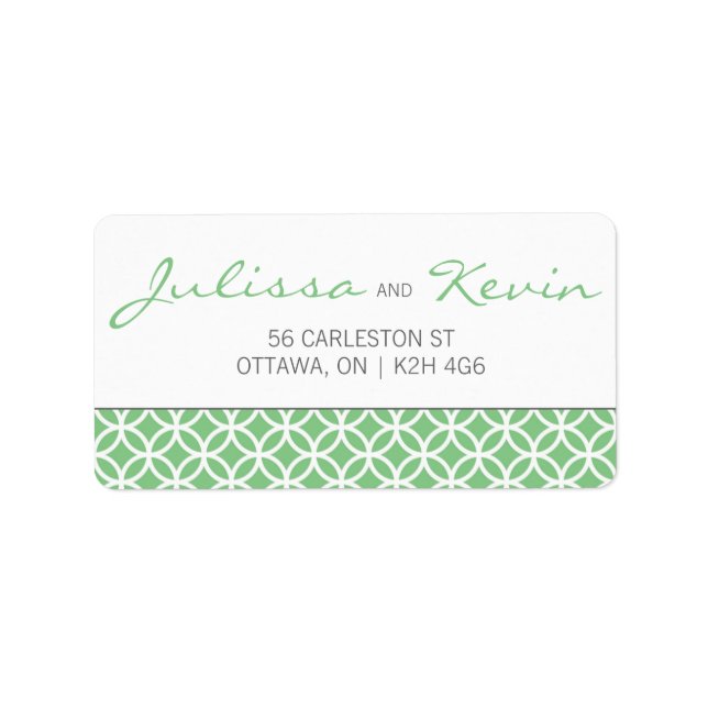 Modern Elegant Mint Wedding Label (Front)