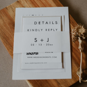 Modern Elegant Monogram Belly Band Invitation Belly Band