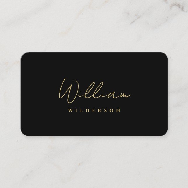 Modern Elegant Monogram Black Gold QR Business Card (Front)