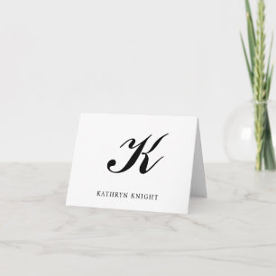 Modern Elegant Monogram Business Thank You Card