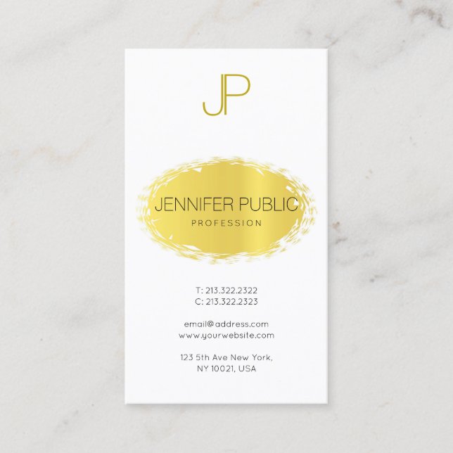 Modern Elegant Monogram Clean Design Trendy Plain Business Card (Front)
