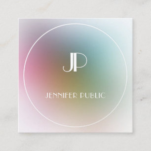 Modern Elegant Monogram Colourful Template Luxury Square Business Card