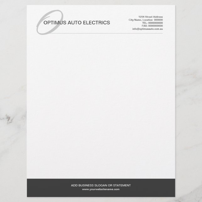 Modern & Elegant Monogram Custom Letterhead (Front)