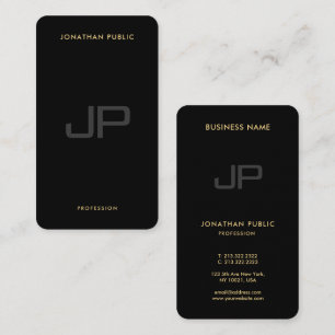 Modern Elegant Monogram Initial Rounded Corner Business Card
