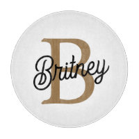 Modern Elegant Monogram Name Black Gold Script