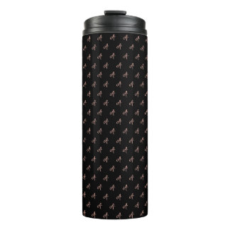 Modern Elegant Monogram Pattern Thermal Tumbler