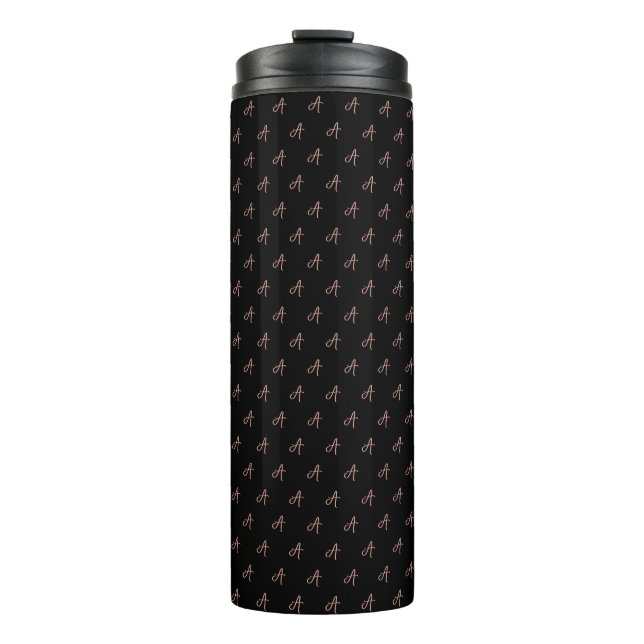 Modern Elegant Monogram Pattern Thermal Tumbler (Front)