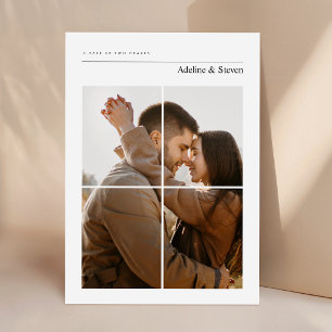 Modern Elegant Monogram Photo Wedding Invitation