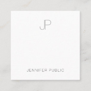 Modern Elegant Monogram Simple Design Template Square Business Card