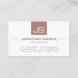 Modern Elegant Monogram Simple Template Minimalist Business Card
