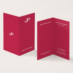 Modern Elegant Monogram Trend Color Viva Magenta Business Card