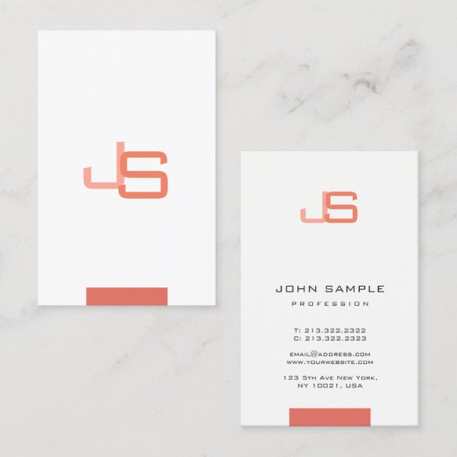Modern Elegant Monogram Trendy Template  Business Card (Front/Back)