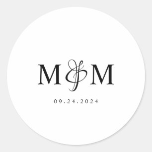 Modern Elegant Monogram Wedding Envelope Seal