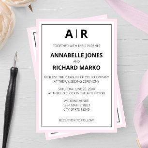 Modern Elegant Monogram Wedding Invitation