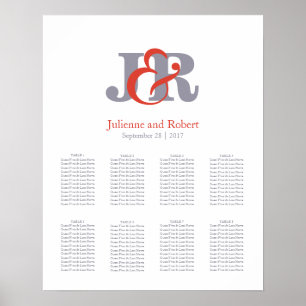 Modern Elegant Monogram Wedding Seating Chart
