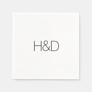 Modern Elegant Monogram Wedding Simple Napkin