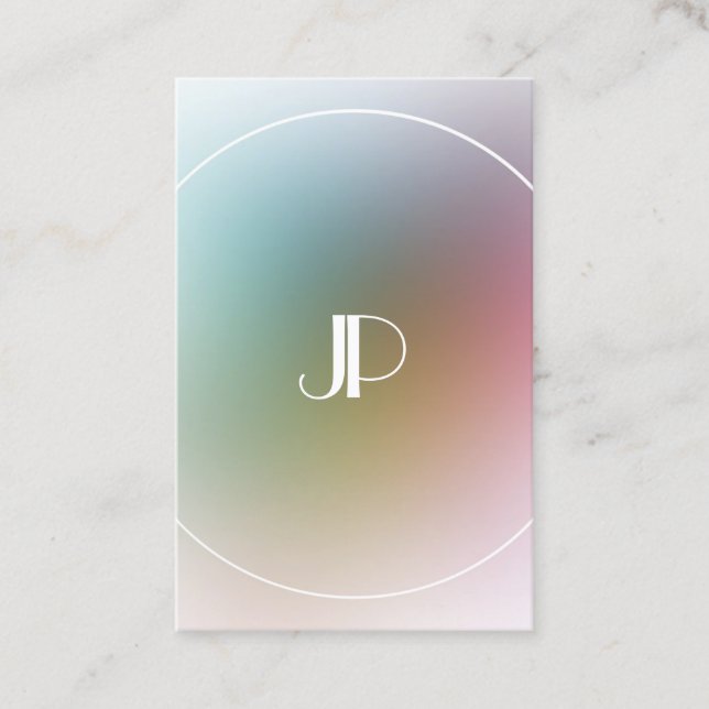 Modern Elegant Monogrammed Colourful Template Business Card (Front)