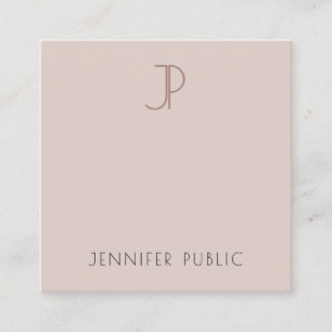 Modern Elegant Monogrammed Template Promotional Square Business Card
