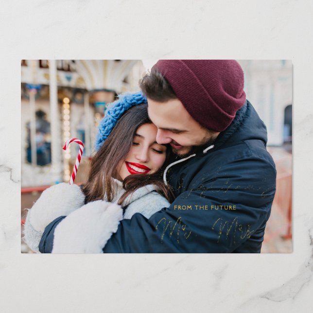 Modern Elegant Mr & Mrs Christmas Couple Wedding (Front)