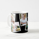 Modern elegant multi photo family black gift coffee mug<br><div class="desc">Modern elegant stylish multi photo family home decor mug gift. Modern black and white colour can be changed.</div>