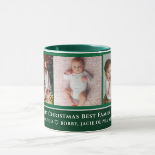 Modern elegant multi photo family merry christmas  mug