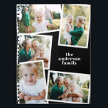 Modern elegant multi photo family stylish black notebook<br><div class="desc">Modern elegant multi photo family stylish elegant design. Ideal thoughtful birthday,  Mothers day,  Fathers day,  or Christmas day gift. Black color can be personalized.</div>