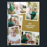 Modern elegant multi photo family stylish mustard notebook<br><div class="desc">Modern elegant multi photo family stylish elegant design. Ideal thoughtful birthday,  Mothers day,  Fathers day,  or Christmas day gift. Mustard color can be personalized.</div>