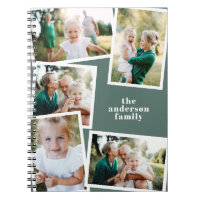 Modern elegant multi photo family stylish sage