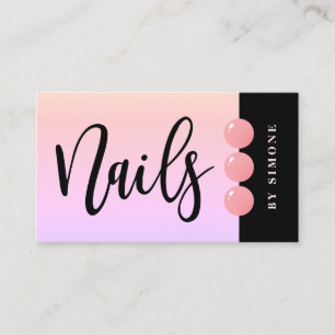 Modern elegant nail polish drops pastel pink nails business card