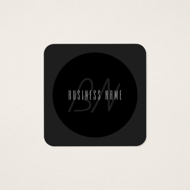 Modern Elegant Name & Monogram | Dark Grey & Black (Front)