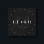 Modern Elegant Name & Monogram | Dark Grey & Black Canvas Print<br><div class="desc">Modern, completely customisable design with your name & monogram. Edit as you like!</div>