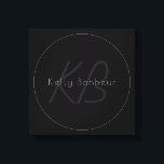 Modern Elegant Name & Monogram | Dark Grey & Black Canvas Print<br><div class="desc">Modern,  completely customisable design with your name & monogram. Edit as you like!</div>