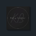 Modern Elegant Name & Monogram | Dark Grey & Black Canvas Print<br><div class="desc">Modern, completely customisable design with your name & monogram. Edit as you like!</div>