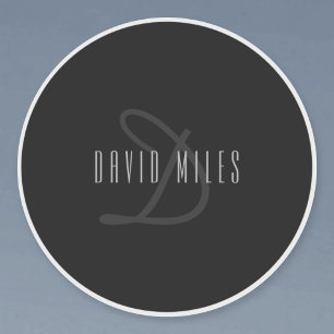 Modern Elegant Name & Monogram   Transparent