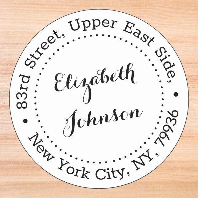 Modern Elegant Name Return Address Personalised Classic Round Sticker (Modern Elegant Name Return Address Personalized Classic Round Sticker)