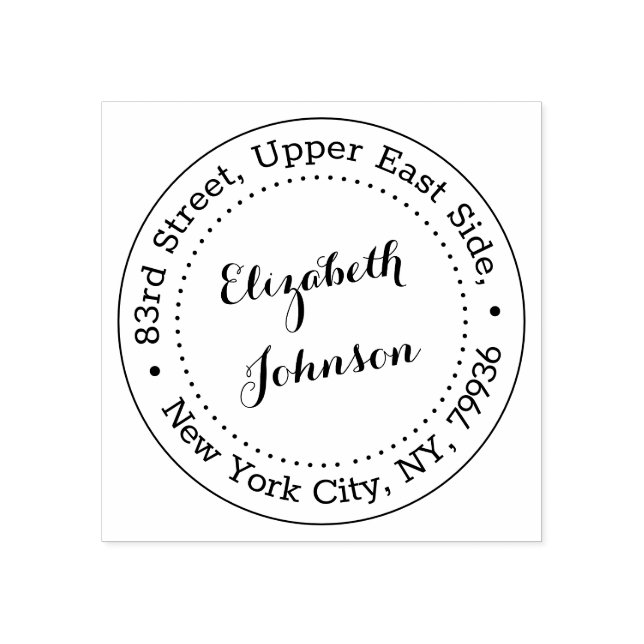 Modern Elegant Name Return Address Personalised Rubber Stamp (Imprint)