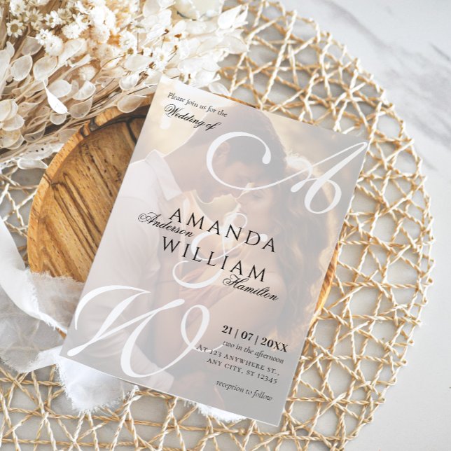 Modern Elegant Names Script Photo Wedding Invitation (Creator Uploaded)