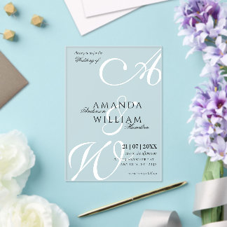 Modern Elegant Names Script Wedding Acrylic Invitations
