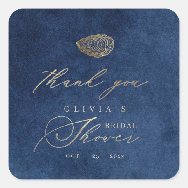 Modern & Elegant Nautical Bridal Shower Square Sticker (Front)