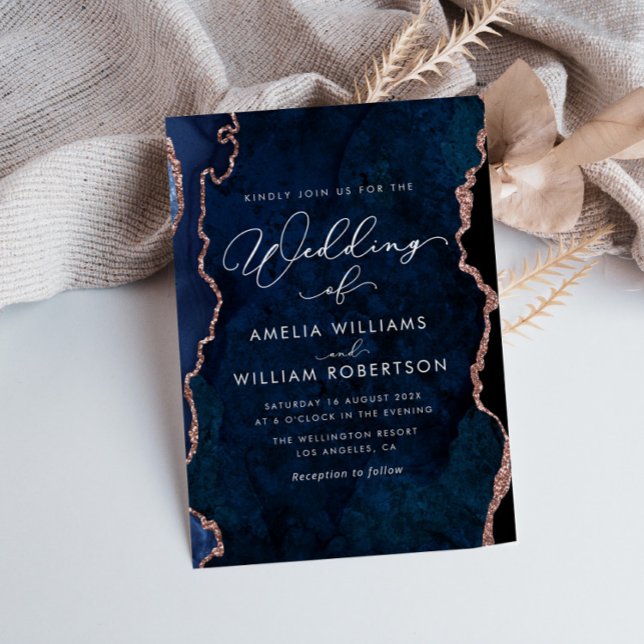 modern elegant navy blue and rose gold wedding (Creator Uploaded)