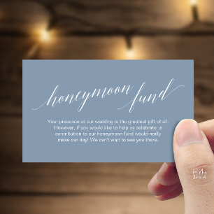 Modern Elegant Navy Blue Honeymoon Fund Wish Enclosure Card